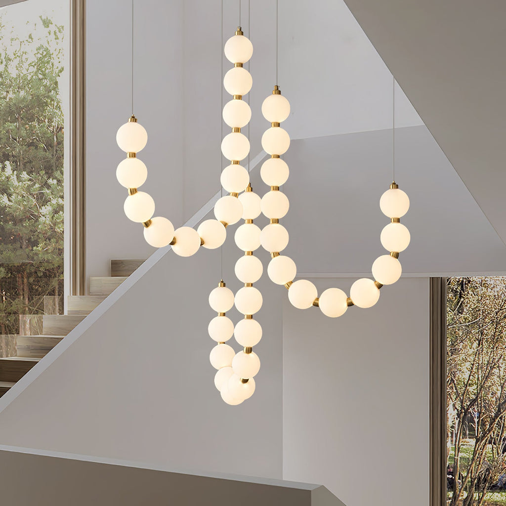 Pearl Chandelier | Modern Glass Globe Ceiling Light for Dining Room | Lologe