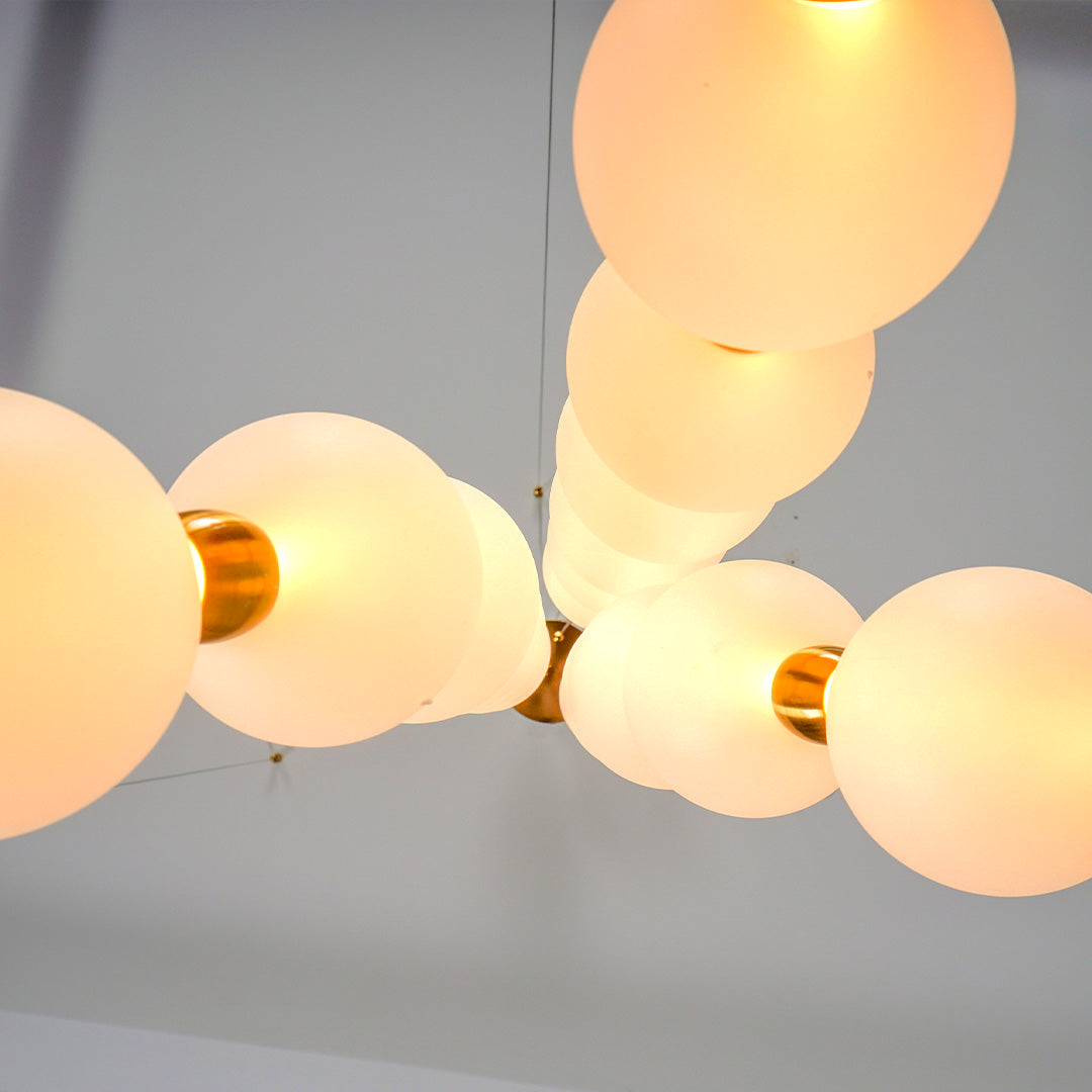 Pearl Chandelier | Modern Glass Globe Ceiling Light for Dining Room | Lologe