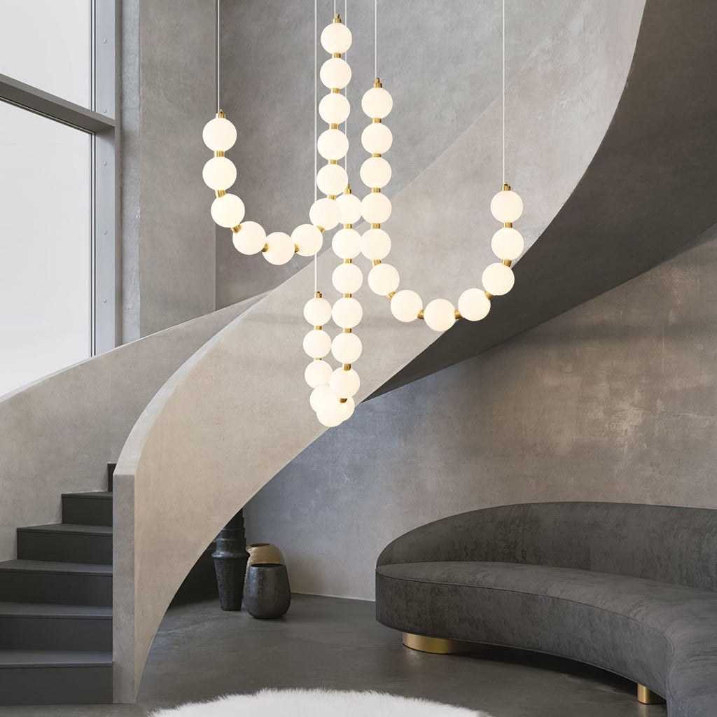 Pearl Chandelier | Modern Glass Globe Ceiling Light for Dining Room | Lologe