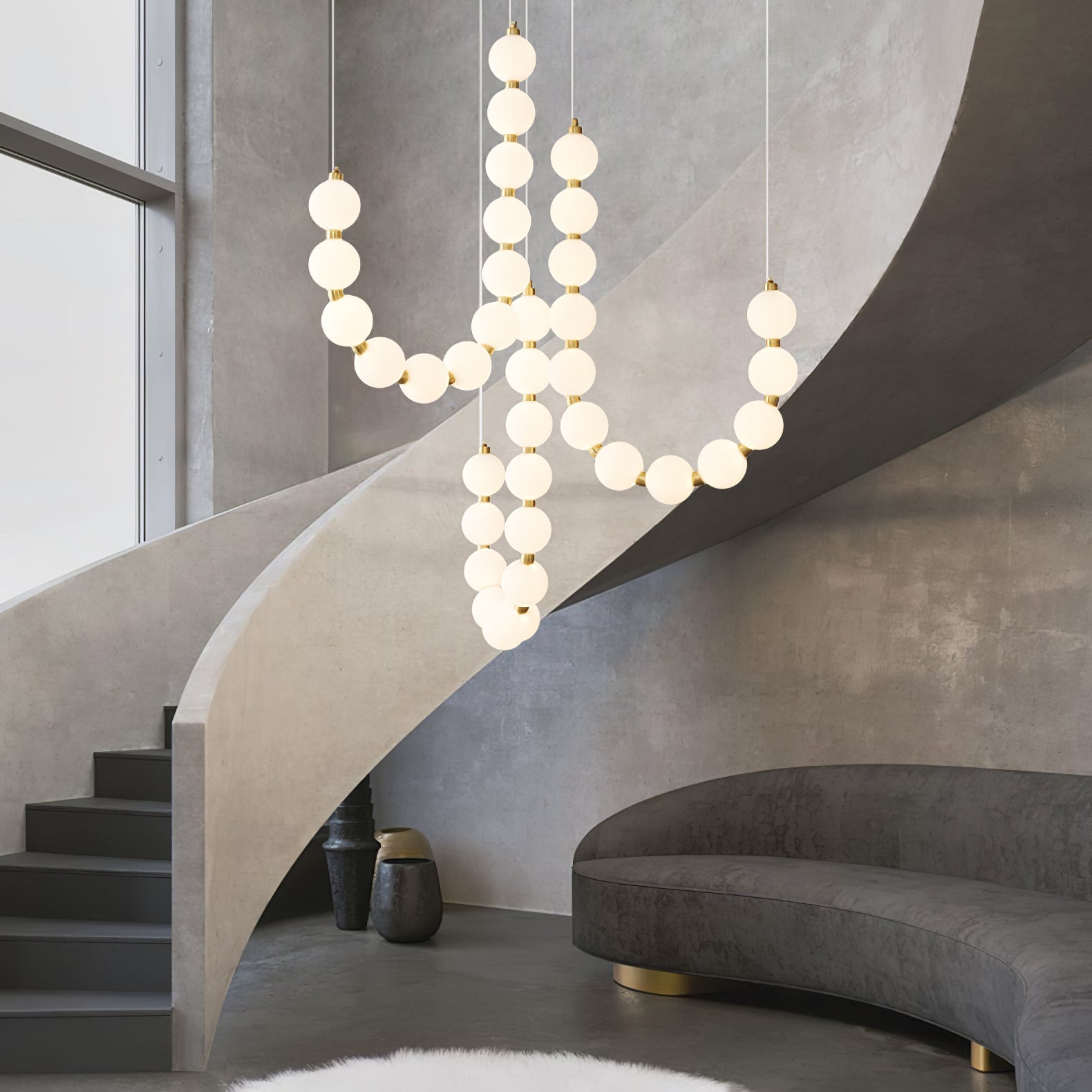 Pearl Chandelier | Modern Glass Globe Ceiling Light for Dining Room | Lologe