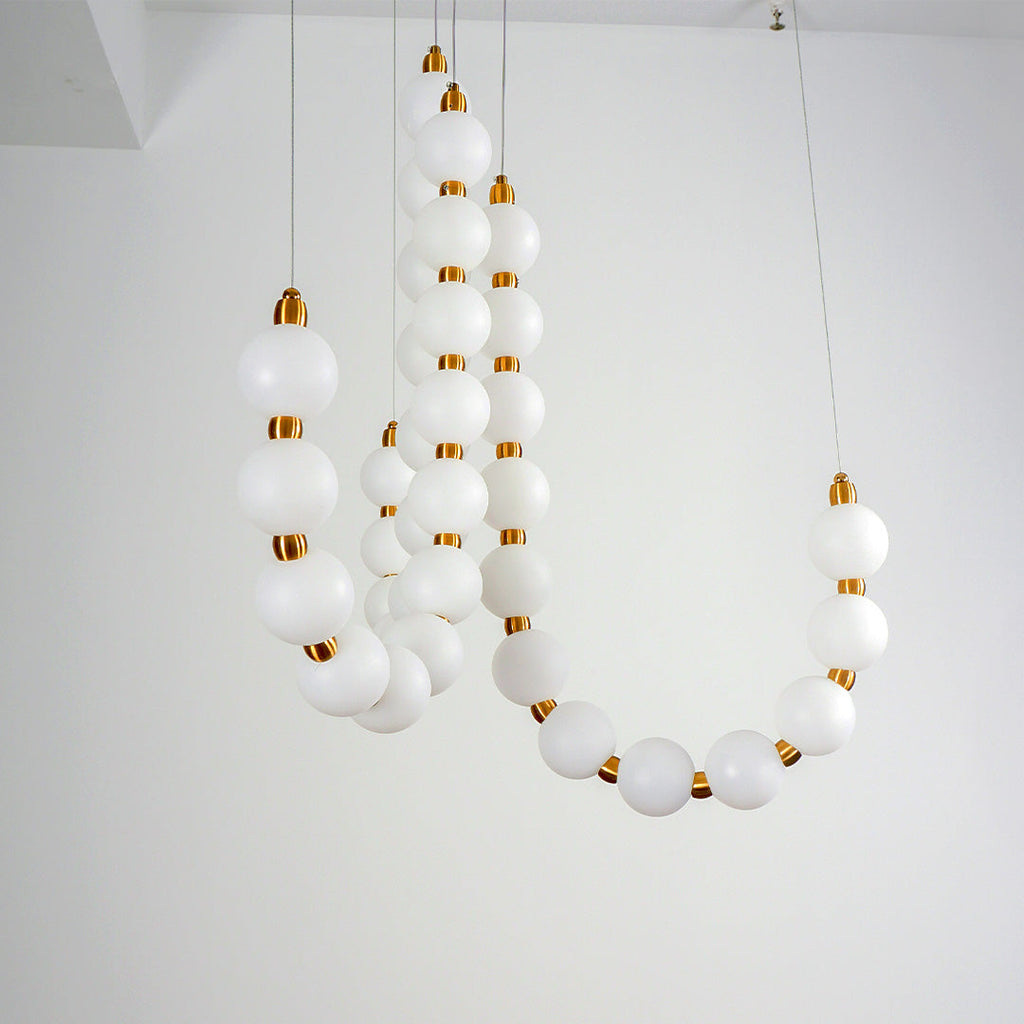 Pearl Chandelier | Modern Glass Globe Ceiling Light for Dining Room | Lologe