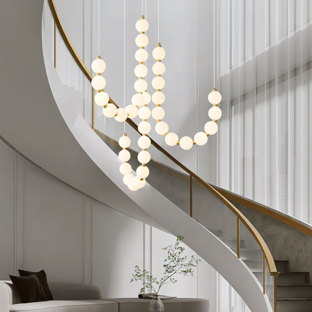 Pearl Chandelier | Modern Glass Globe Ceiling Light for Dining Room | Lologe