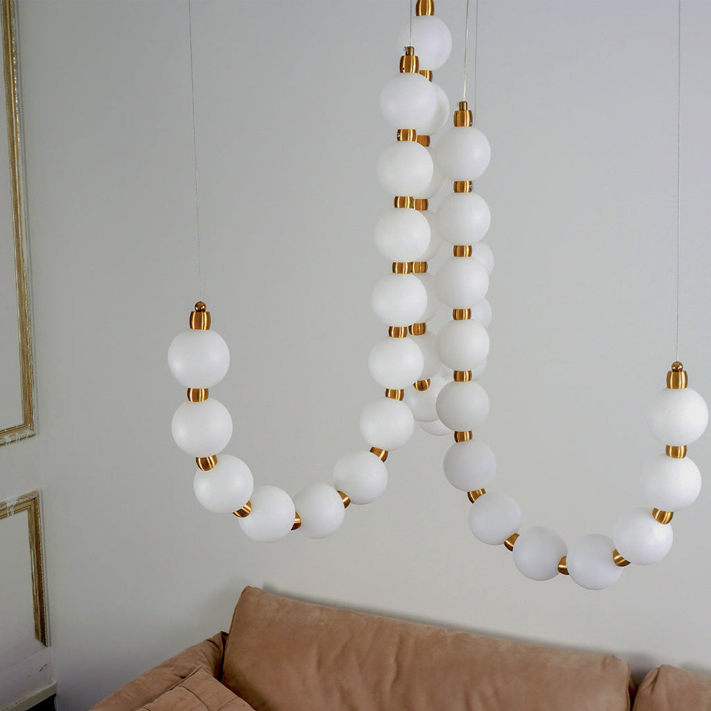 Pearl Chandelier | Modern Glass Globe Ceiling Light for Dining Room | Lologe