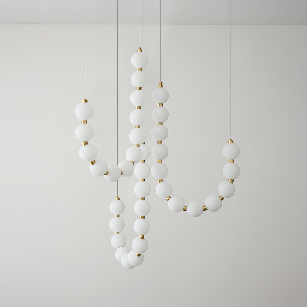 Pearl Chandelier | Modern Glass Globe Ceiling Light for Dining Room | Lologe