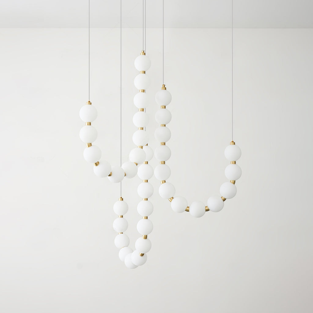Pearl Chandelier | Modern Glass Globe Ceiling Light for Dining Room | Lologe