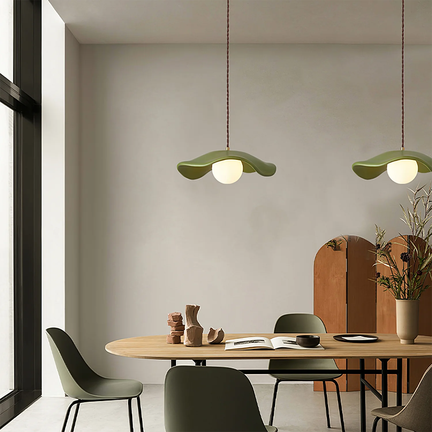Resin Pendant Light | Modern Hat-Shaped Ceiling Lighting for Dining Room | Lologe