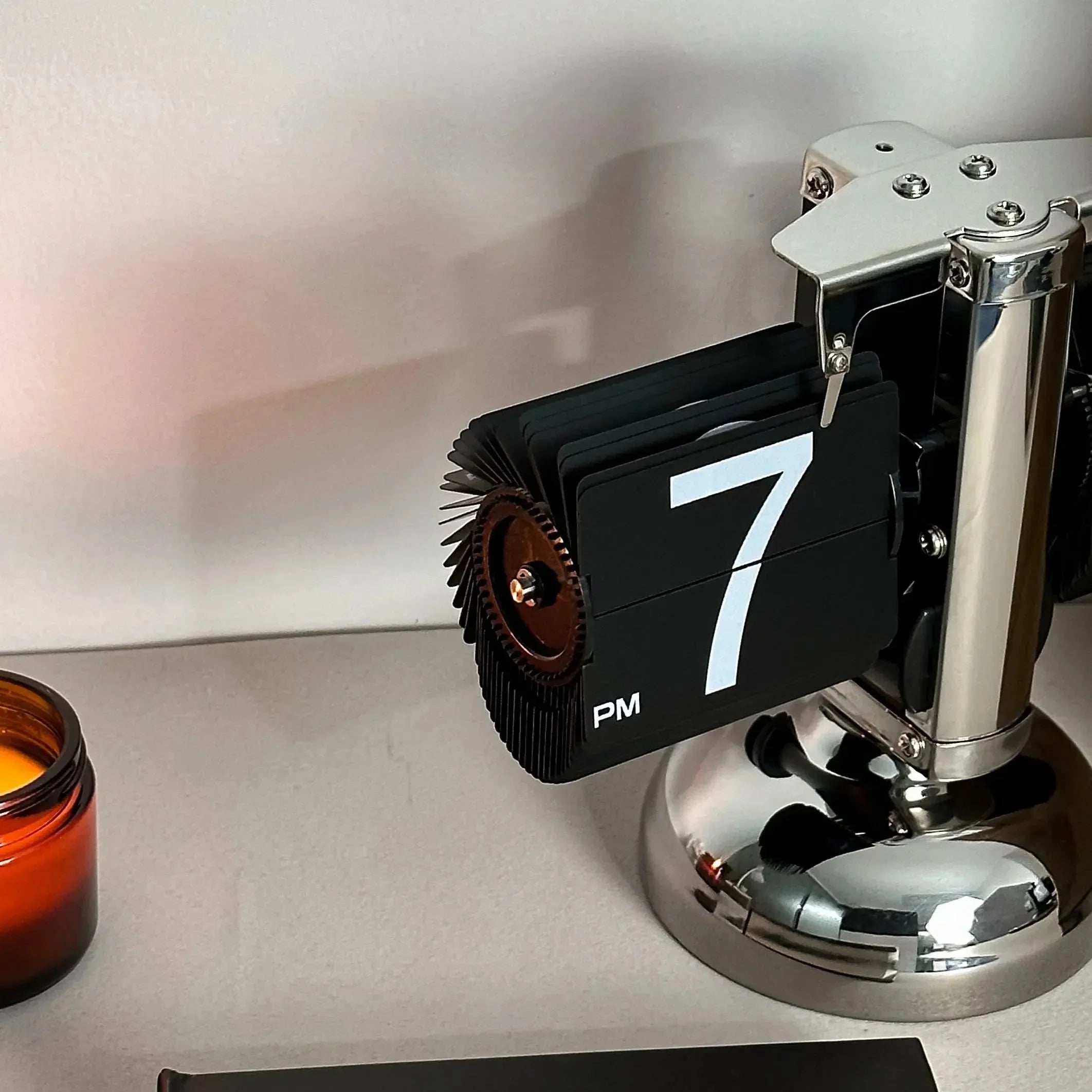 Retro Flip Clock | Stainless Steel | Modern Design | Desktop Display | Minimalist Home Decor | Lologe