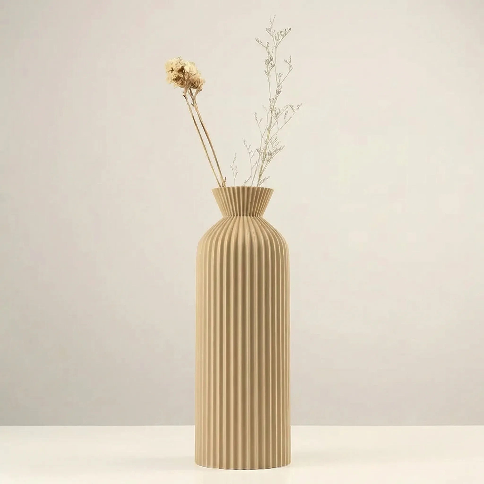 Rillova - Ribbed Tabletop Decorative Vase- Displaying Dried Botanicals