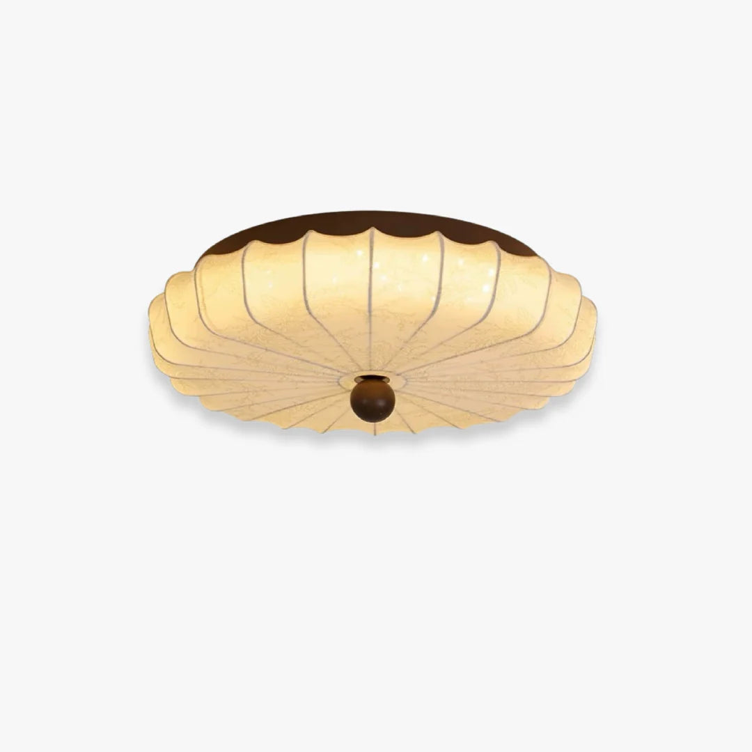 Wood Ceiling Light | Ripple Design Flush Mount Fixture for Bedroom & Living Room | Lologe