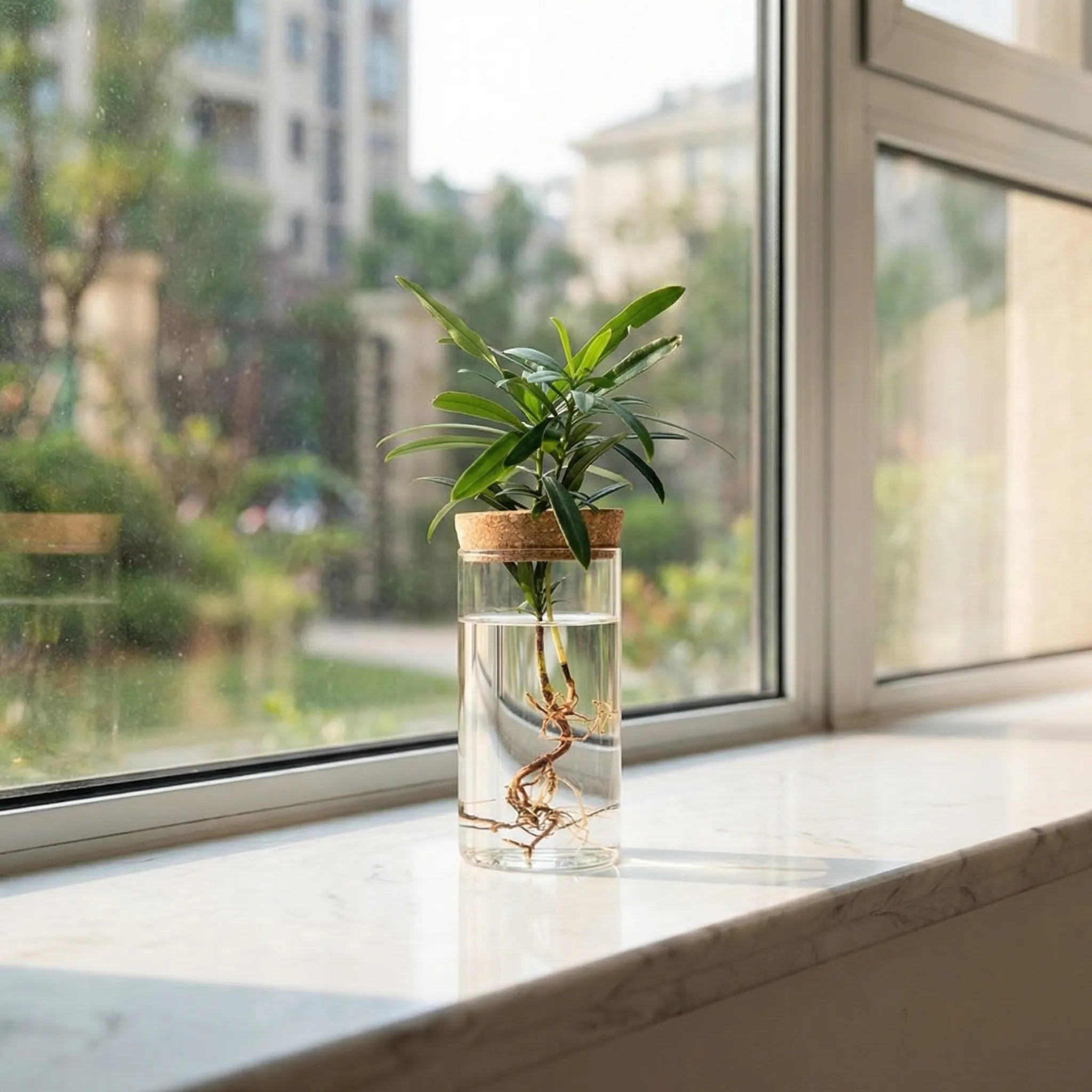 Rootvista - Cylindrical Desktop Hydroponic Planter- Desktop Plant Propagation