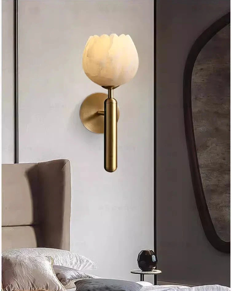 Marble Wall Lamp | Rose Design Modern Wall Light for Bedroom & Hallway | Lologe