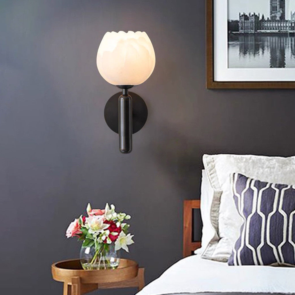 Marble Wall Lamp | Rose Design Modern Wall Light for Bedroom & Hallway | Lologe