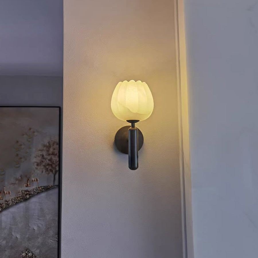 Marble Wall Lamp | Rose Design Modern Wall Light for Bedroom & Hallway | Lologe