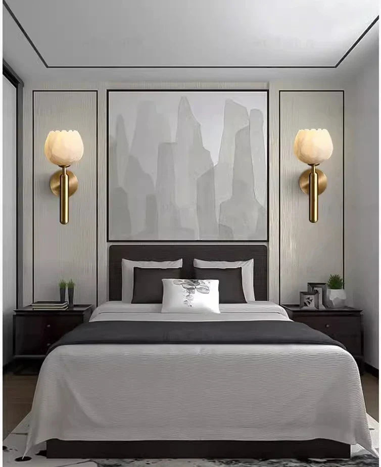 Marble Wall Lamp | Rose Design Modern Wall Light for Bedroom & Hallway | Lologe
