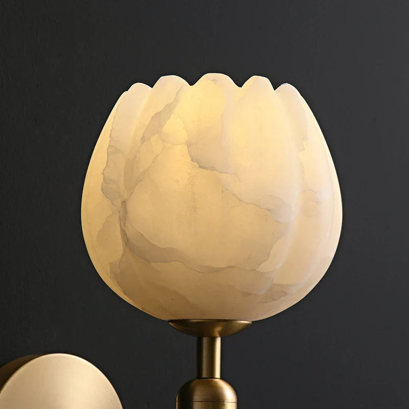 Marble Wall Lamp | Rose Design Modern Wall Light for Bedroom & Hallway | Lologe