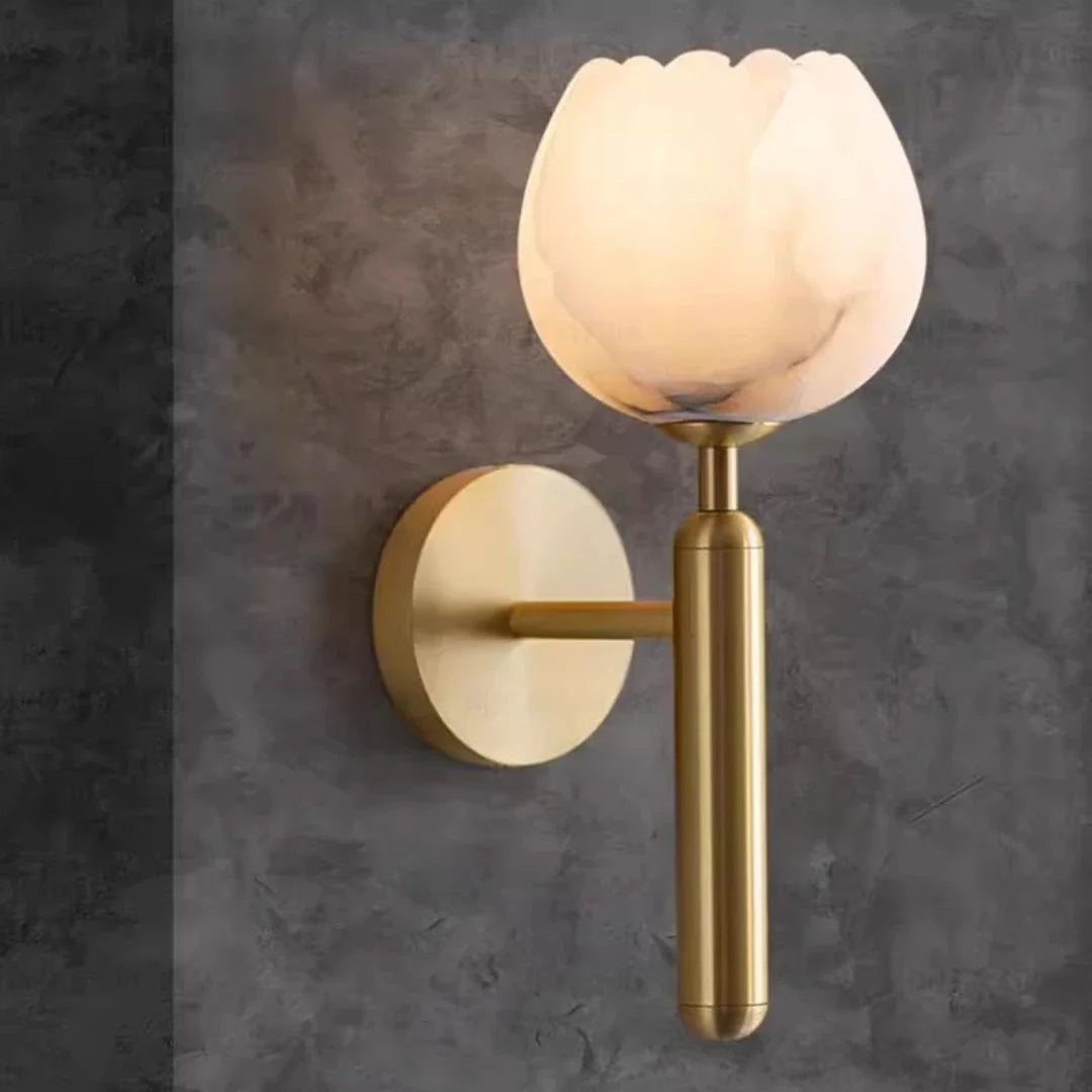 Marble Wall Lamp | Rose Design Modern Wall Light for Bedroom & Hallway | Lologe