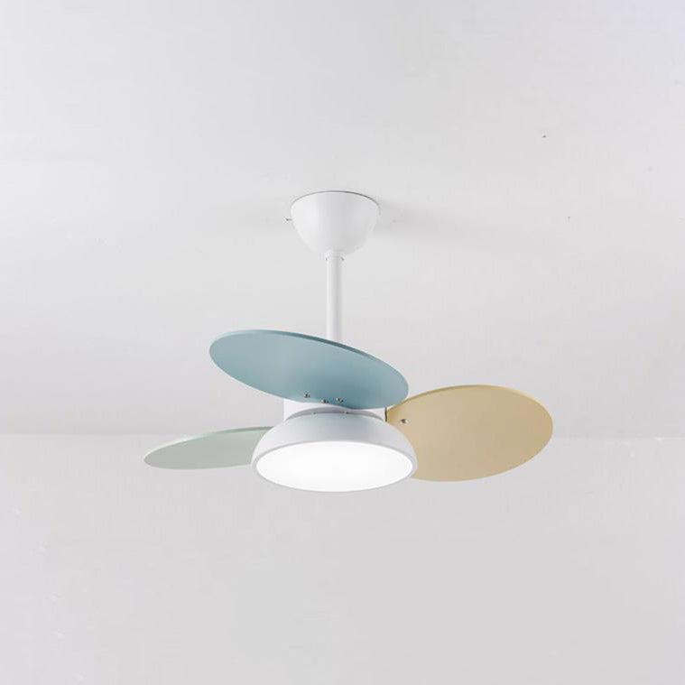 LED Ceiling Fan Light | For Kids Room | Colorful Round Blade | Semi-Flush Mount | Lologe