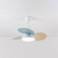 LED Ceiling Fan Light | For Kids Room | Colorful Round Blade | Semi-Flush Mount | Lologe