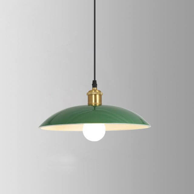 Industrial Green Iron Pendant Light | Vintage Loft Character | Lologe