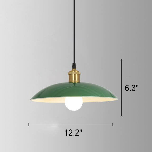 Industrial Green Iron Pendant Light | Vintage Loft Character | Lologe