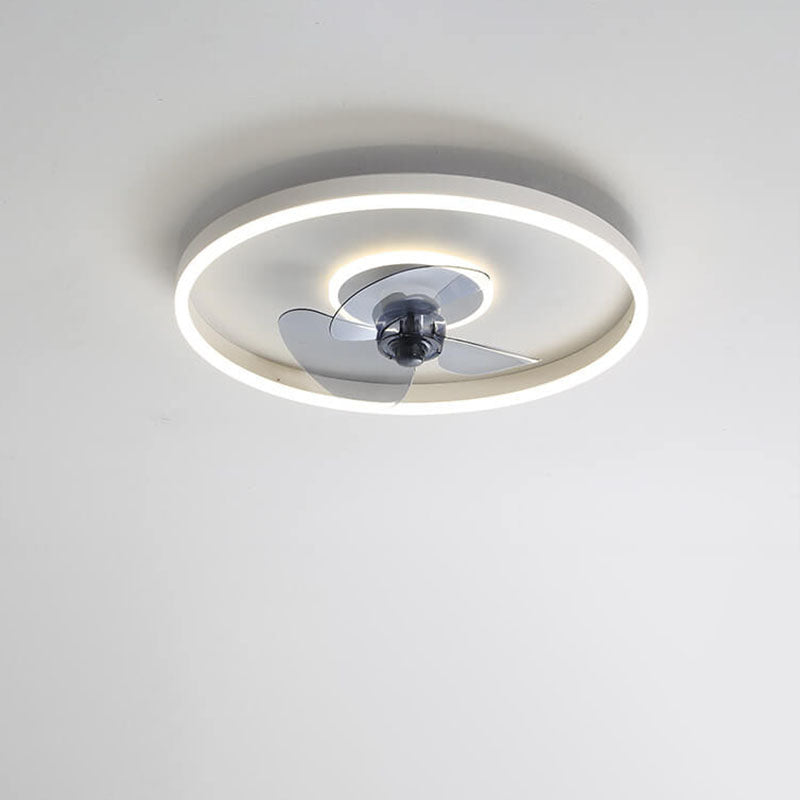 LED Flush Mount Ceiling Fan Light | Modern Minimalist Round | Lologe