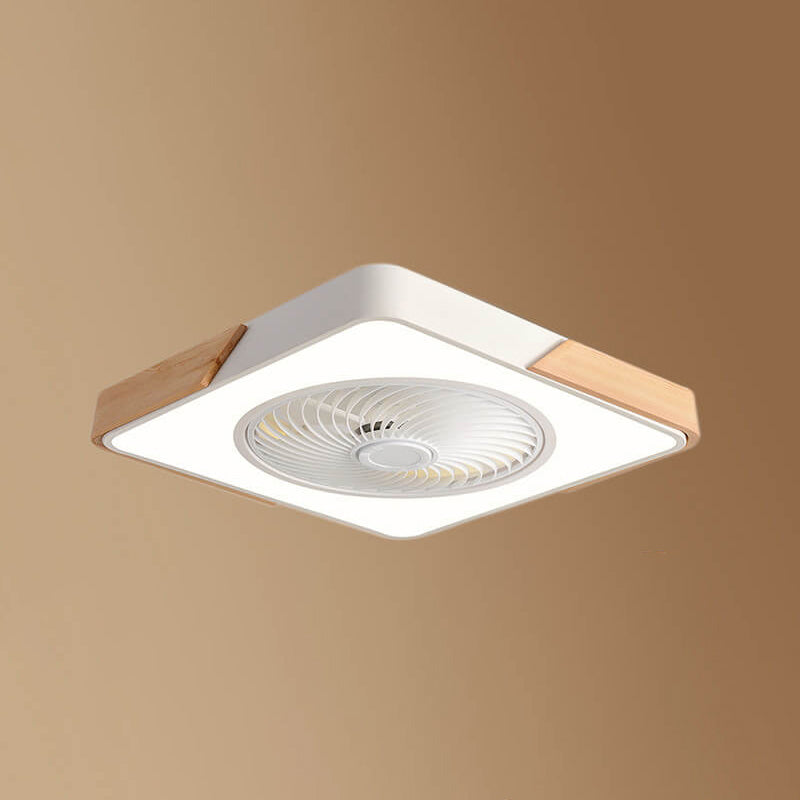 LED Flush Mount Ceiling Fan Light | Wood Nordic Style | Lologe