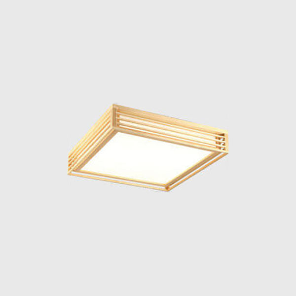 Square LED Flush Mount Ceiling Light | Solid Wood Japanese Tatami | Nordic Style | Lologe
