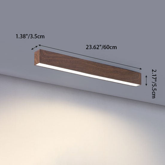 Modern LED Flush Mount Ceiling Light | Wood Grain Aluminium Strips | Minimalist | Lologe
