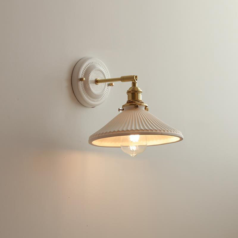Vintage Ceramic Brass Wall Sconce | Living Room Round Design | Lologe