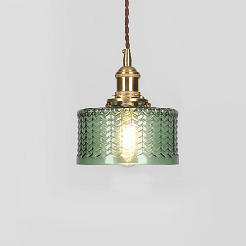 Glass Pendant Light for Kitchen Island | Brass Vintage Jar Shade | Lologe
