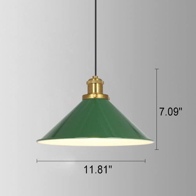 Industrial Green Iron Pendant Light | Vintage Loft Character | Lologe