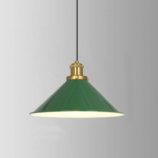 Industrial Green Iron Pendant Light | Vintage Loft Character | Lologe