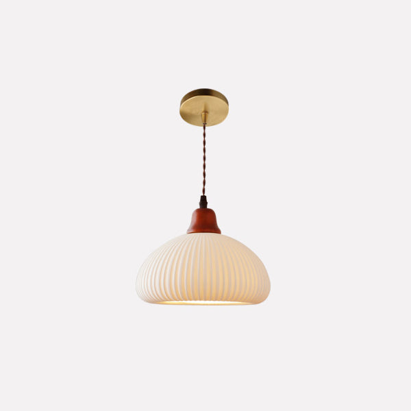 Japanese Ceramic Dome Pendant Light | Soft Kitchen Ambience | Lologe