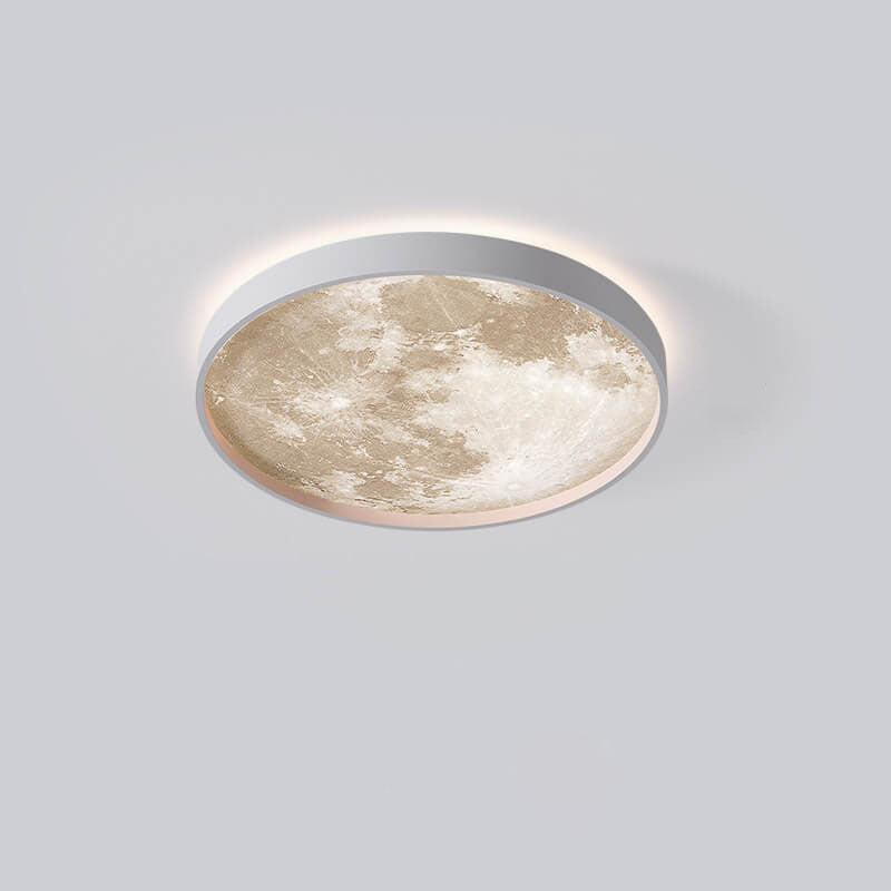 LED Flush Mount Ceiling Light | Bedroom | Moon Design | 3 Colour Modes | Lologe