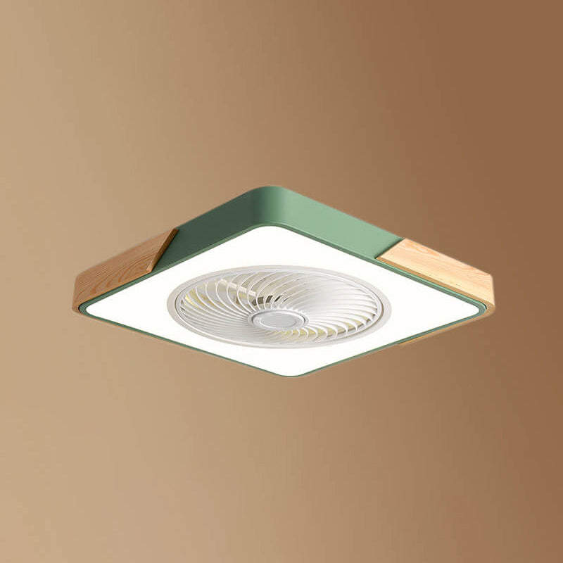 LED Flush Mount Ceiling Fan Light | Wood Nordic Style | Lologe
