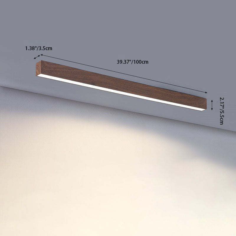 Modern LED Flush Mount Ceiling Light | Wood Grain Aluminium Strips | Minimalist | Lologe