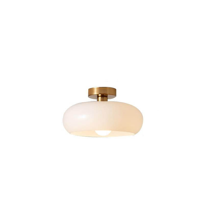 Flush Mount Ceiling Light | Living Room | Glass & Copper | Round 1-Light | Lologe