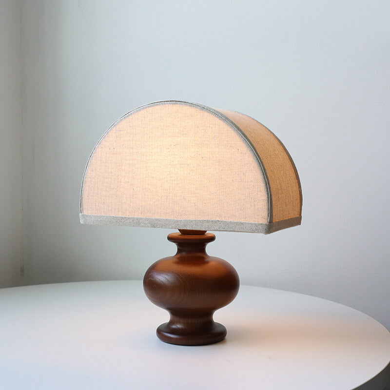 Japanese Wabi Sabi Table Lamp | Bedroom Living Room | Solid Wood Fabric | 1-Light | Vintage Style | Lologe