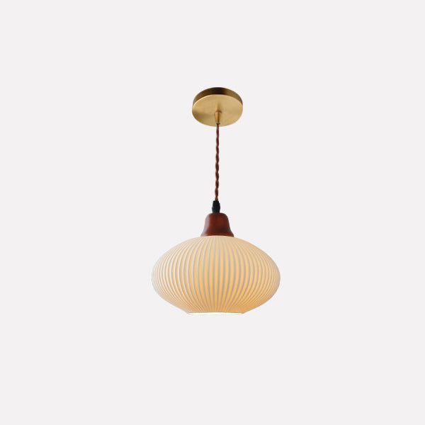 Japanese Ceramic Dome Pendant Light | Soft Kitchen Ambience | Lologe