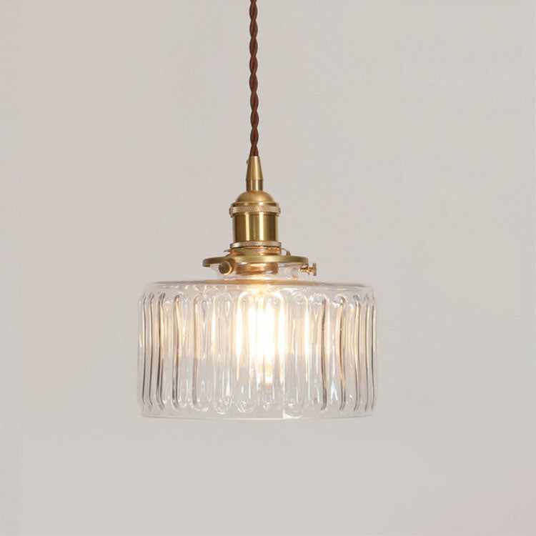 Glass Pendant Light for Kitchen Island | Brass Vintage Jar Shade | Lologe