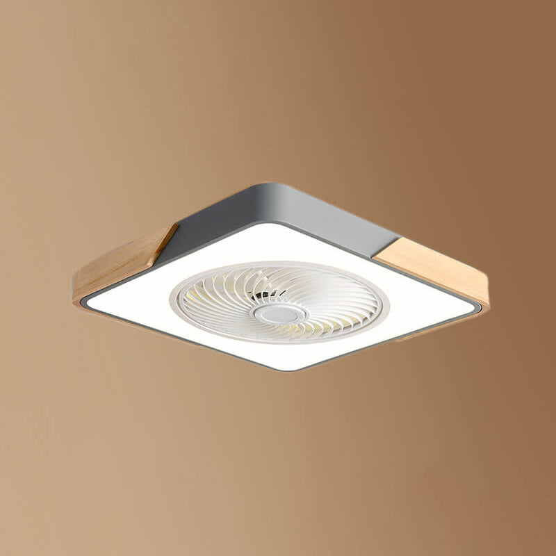 LED Flush Mount Ceiling Fan Light | Wood Nordic Style | Lologe