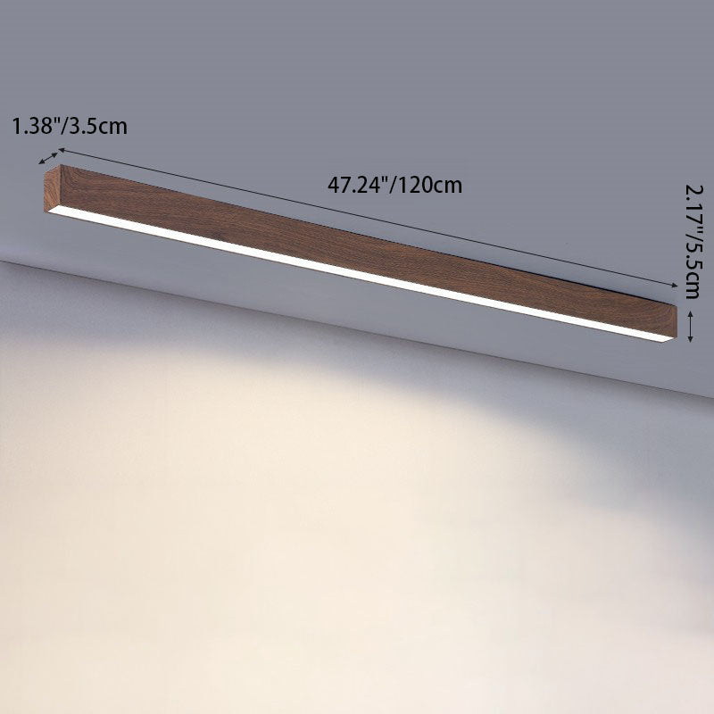 Modern LED Flush Mount Ceiling Light | Wood Grain Aluminium Strips | Minimalist | Lologe