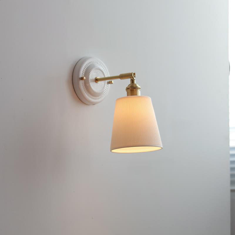 Vintage Ceramic Brass Wall Sconce | Living Room Round Design | Lologe