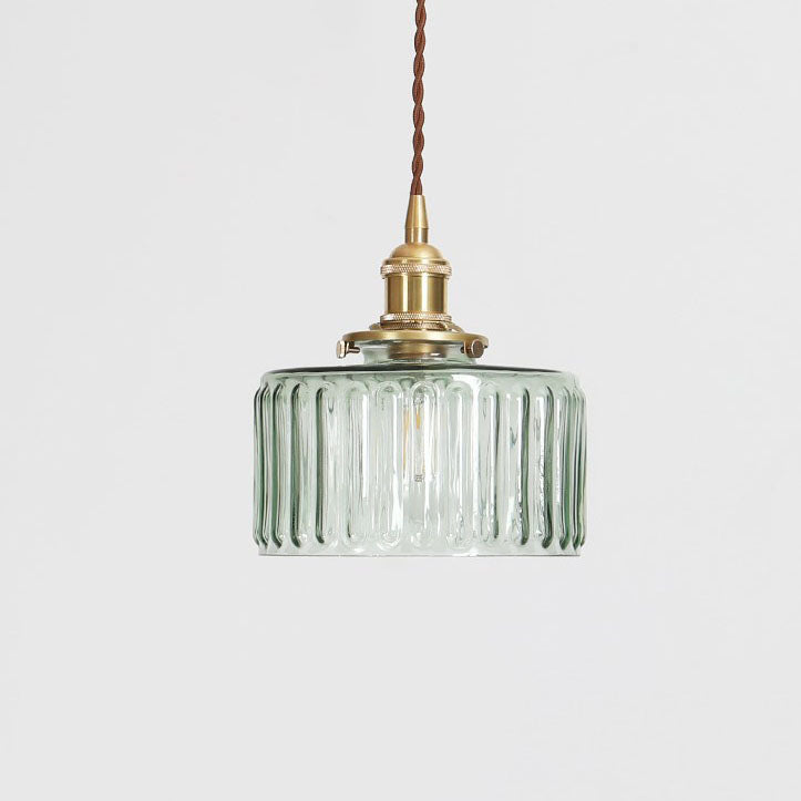 Glass Pendant Light for Kitchen Island | Brass Vintage Jar Shade | Lologe