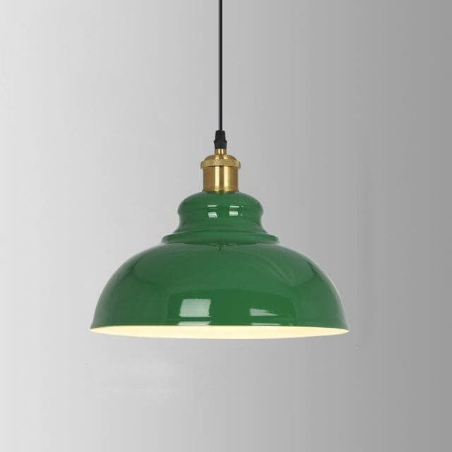 Industrial Green Iron Pendant Light | Vintage Loft Character | Lologe