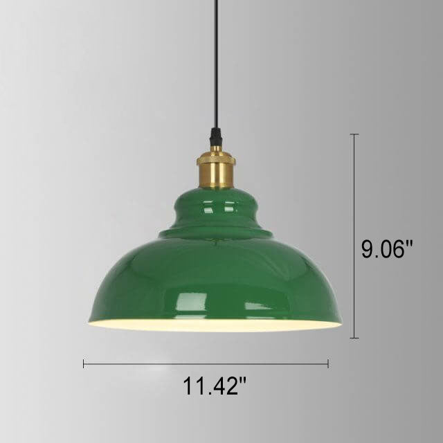 Industrial Green Iron Pendant Light | Vintage Loft Character | Lologe