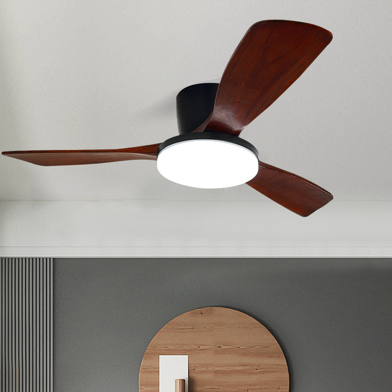 LED Ceiling Fan Light | For Living Room | Copper Wood Acrylic | Semi-Flush Mount | Lologe