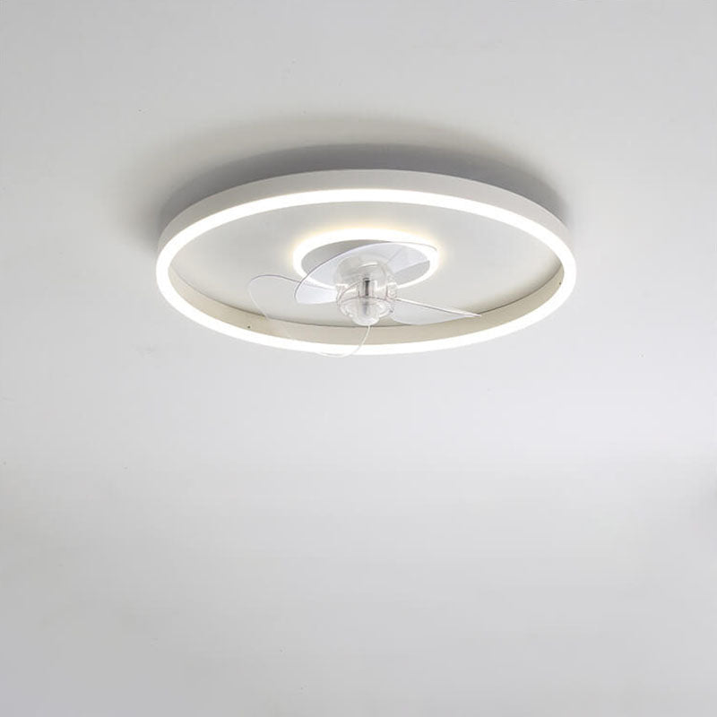 LED Flush Mount Ceiling Fan Light | Modern Minimalist Round | Lologe