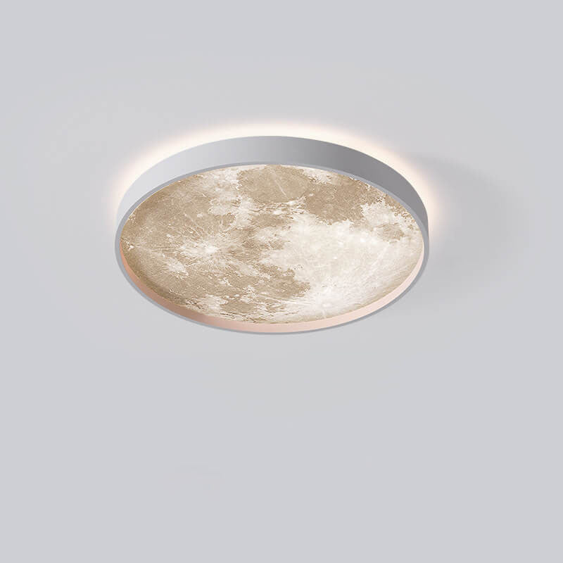 LED Flush Mount Ceiling Light | Bedroom | Moon Design | 3 Colour Modes | Lologe