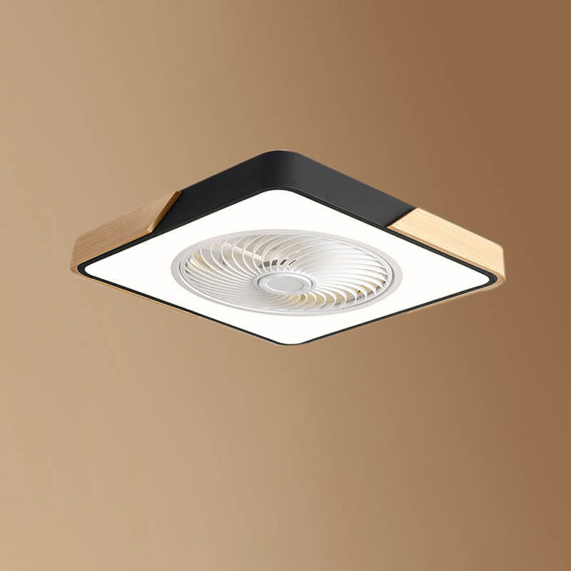 LED Flush Mount Ceiling Fan Light | Wood Nordic Style | Lologe